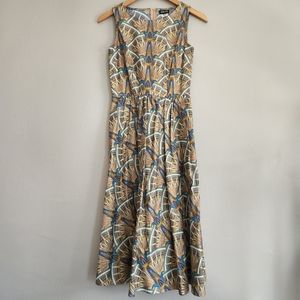 Art deco print retro midi dress retrolicious modcloth